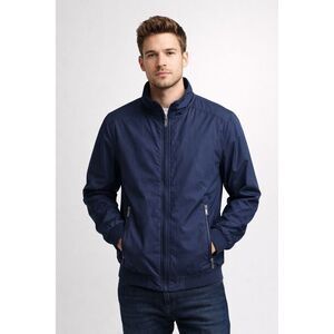 Vogue Dress Navy Bomber Jacket Mens Zip Lightweight Windbreaker M